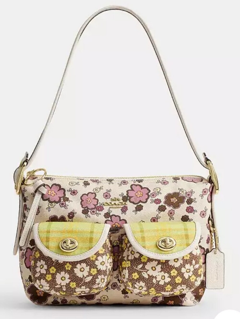 💥24 HOUR SALE💥🌼Coach Cargo Shoulder Bag Floral (FREE DIY CHARM INCLUDED)🌸 - Picture 8 of 13